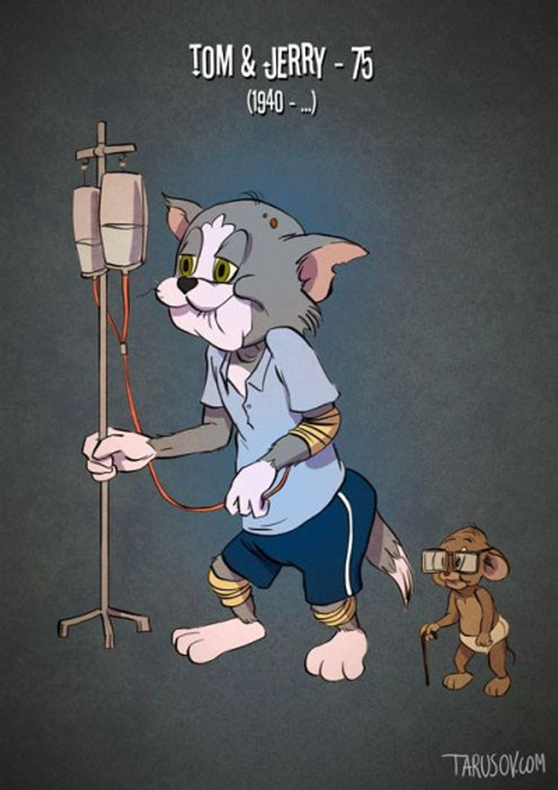 Illustration for article titled If Cartoon Characters Got Old
